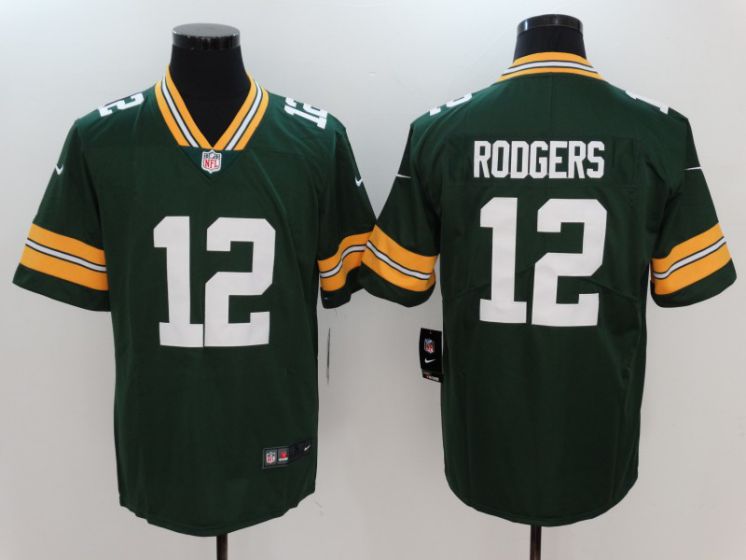 Men Green Bay Packers #12 Rodgers Green Nike Vapor Untouchable Limited NFL Jerseys